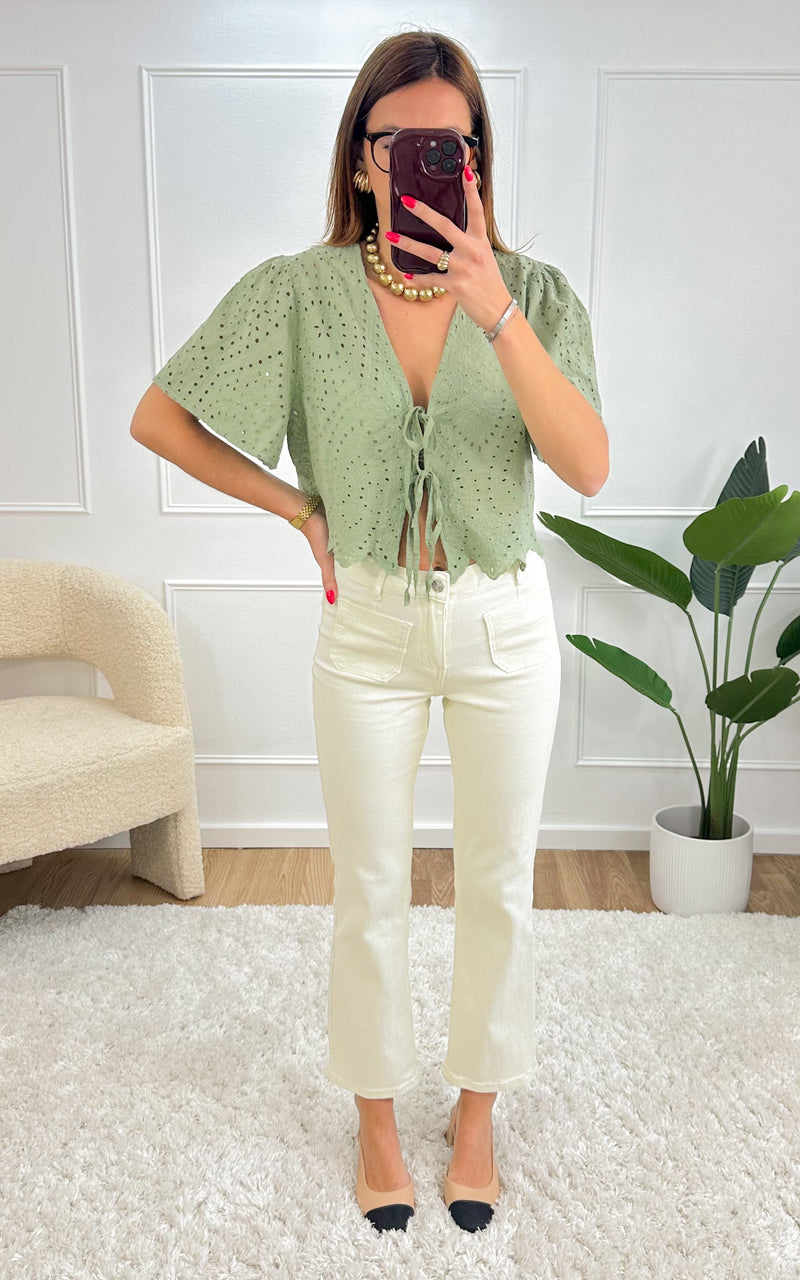 Jeans AZELIE - blanc cassé