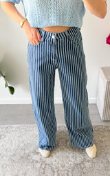 Jeans rayé SANTANDER - bleu et blanc