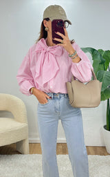 Chemise rayée EVIE - rose