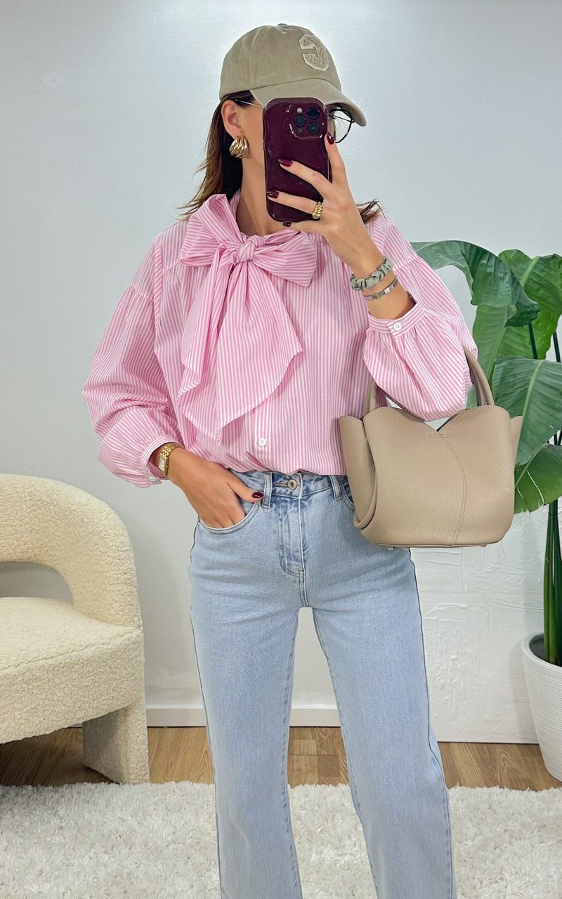 Chemise rayée EVIE - rose