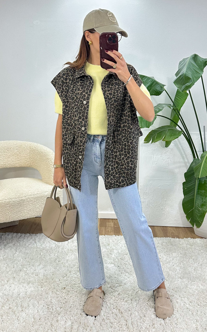 Veste sans manches ALIX - léopard