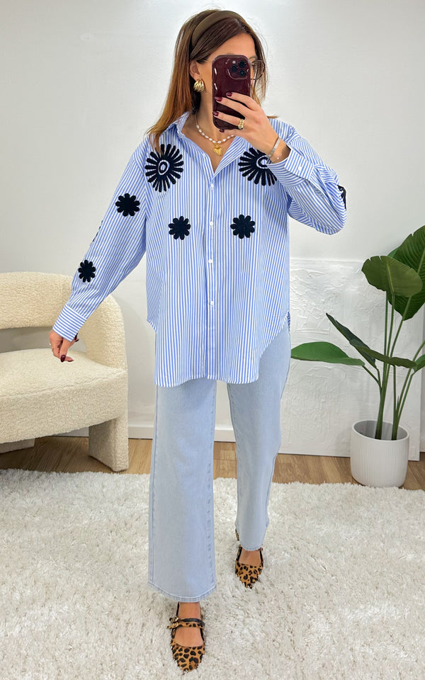 Chemise rayée LYLA - bleu