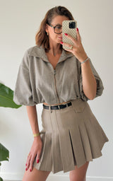 Veste vichy ALOE - marron et écru 🇮🇹