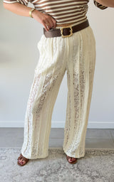 Pantalon dentelle SEVILLE - écru