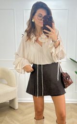 Blouse volants NEANDRO - beige