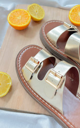 Sandales double boucles dorées ORIAN