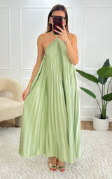 Robe plissée MAERIC - vert d'eau