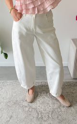 Jeans ballon CUENCA - blanc