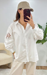 Chemise dentelle ELYNE - blanc