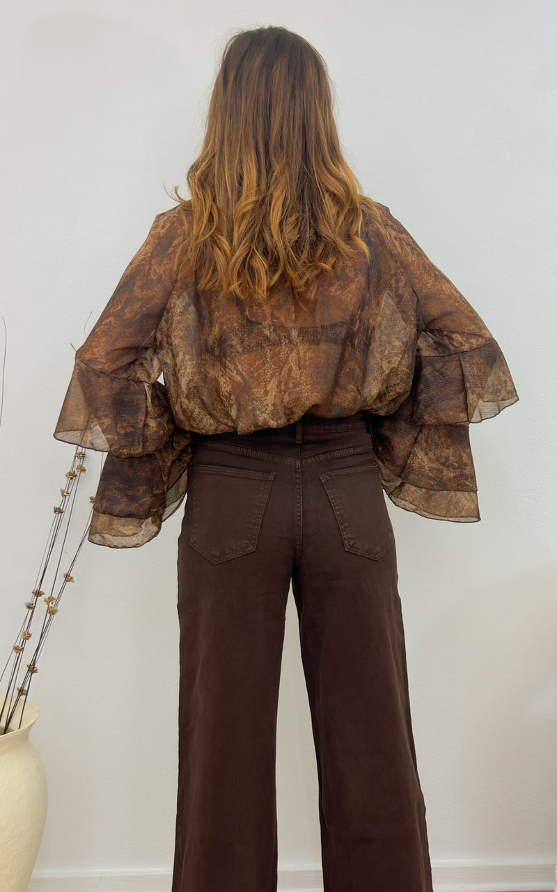 Blouse serpent AMBRINE - marron 🇮🇹