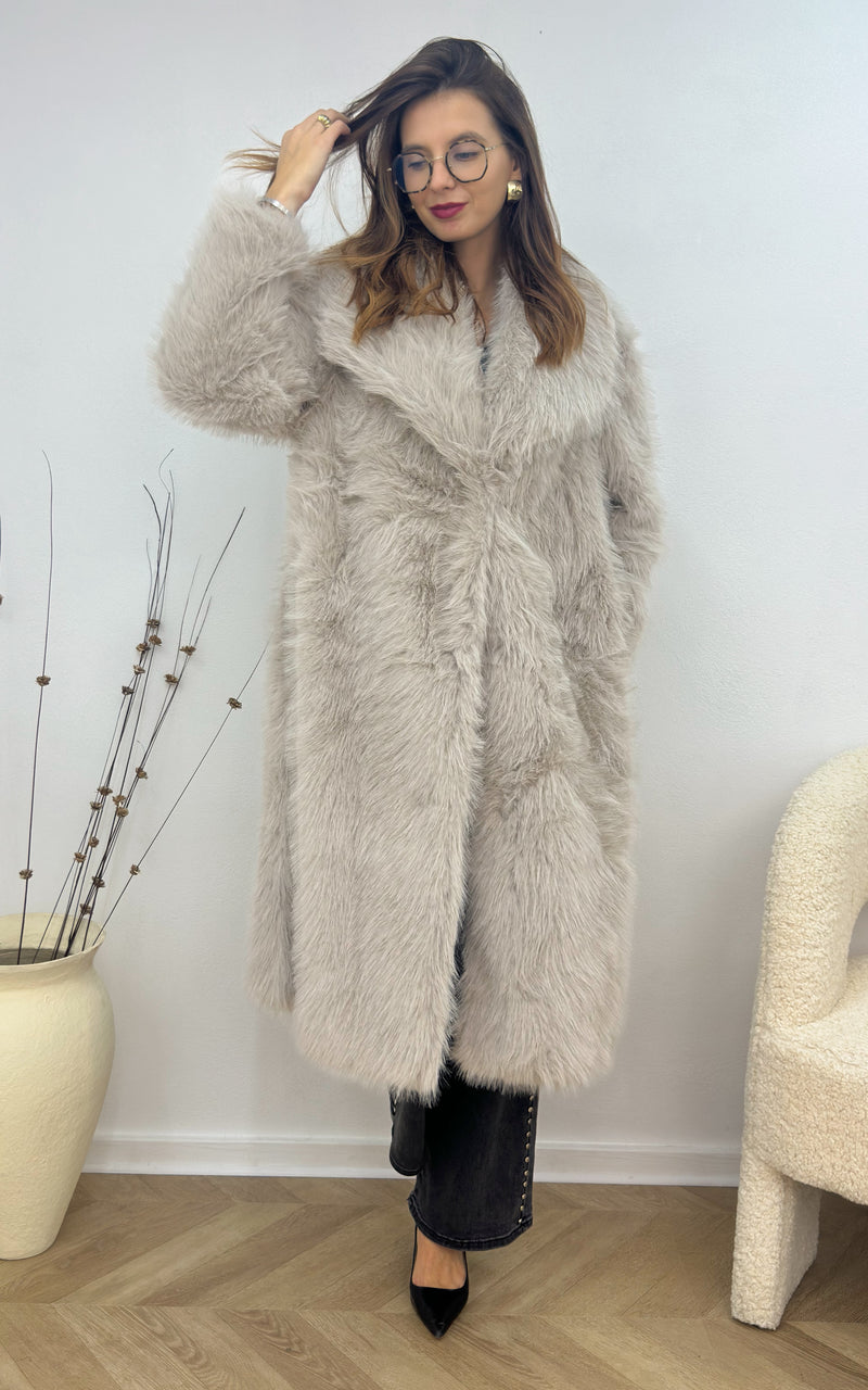 Manteau fausse fourrure BERIL - beige