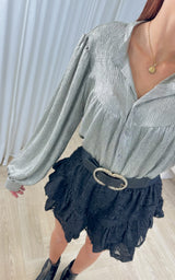 Blouse oversize argenté clair SIWAN