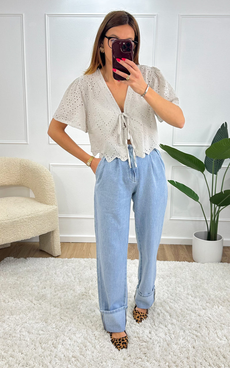 Blouse dentelle SORAYA - beige 🇮🇹