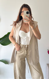 Blazer sans manches ARDEN - beige