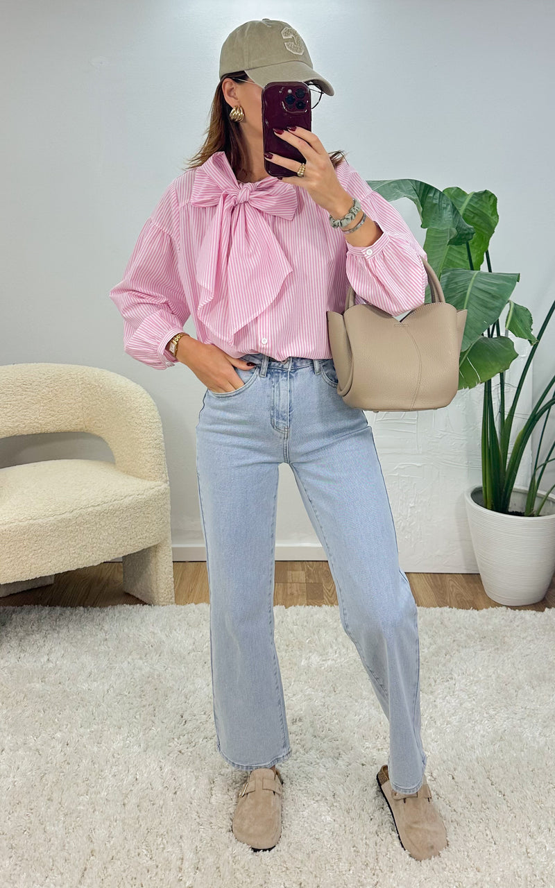 Chemise rayée EVIE - rose