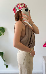 Top satiné SANTA CRUZ - taupe