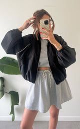 Veste à carreaux NINE - noir et blanc