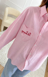 Chemise rayée TYLIO - rose
