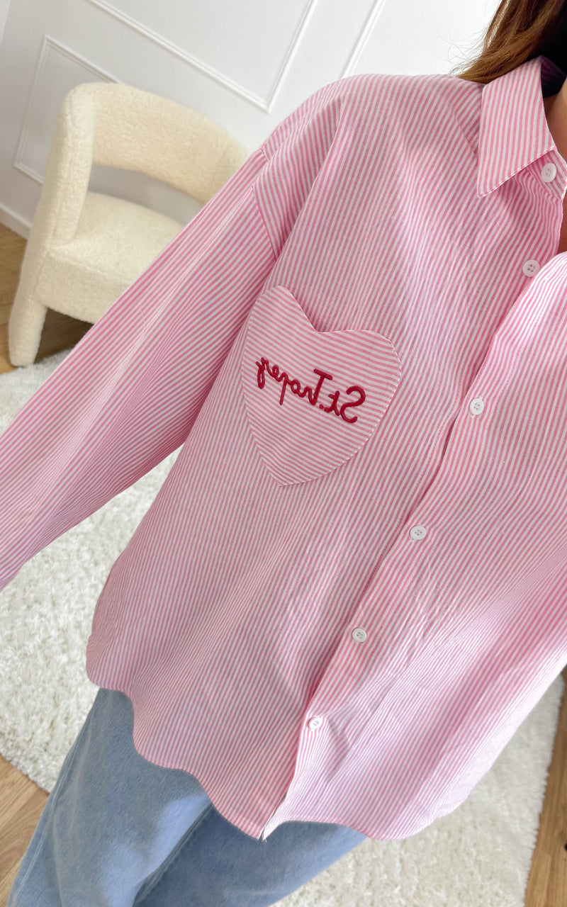 Chemise rayée TYLIO - rose
