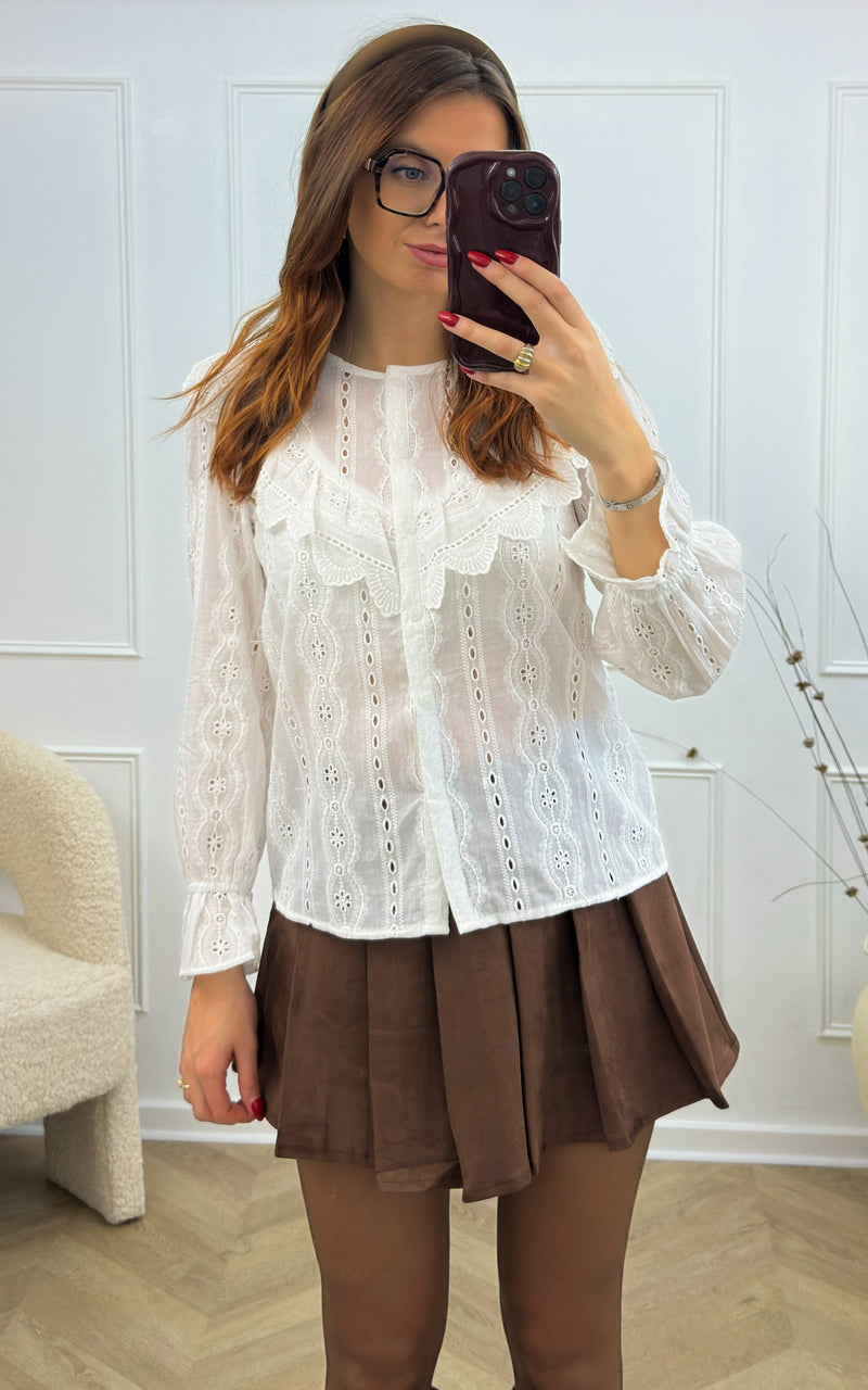 Blouse dentelle NOAME - blanc