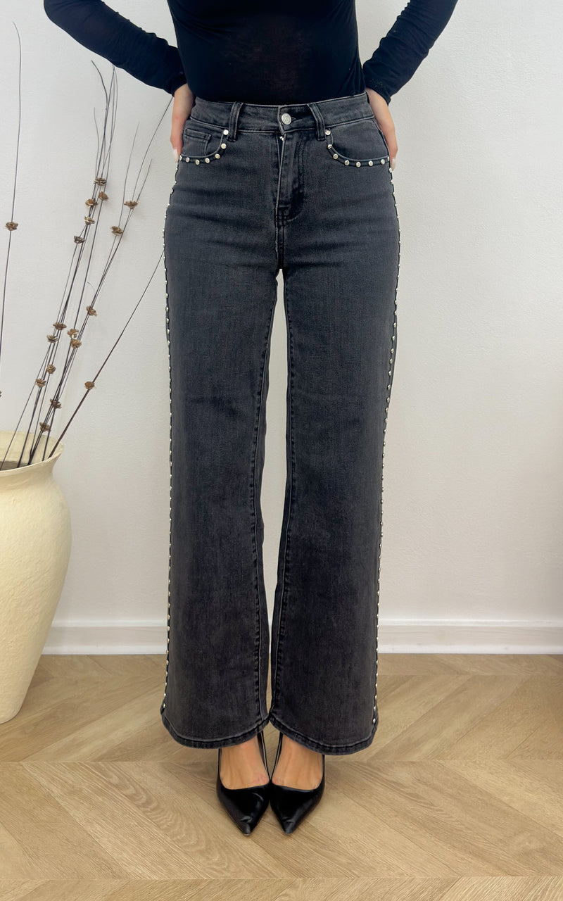 Jeans à clous ARIA - gris foncé