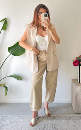 Blazer sans manches ARDEN - beige