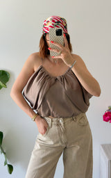 Top satiné SANTA CRUZ - taupe