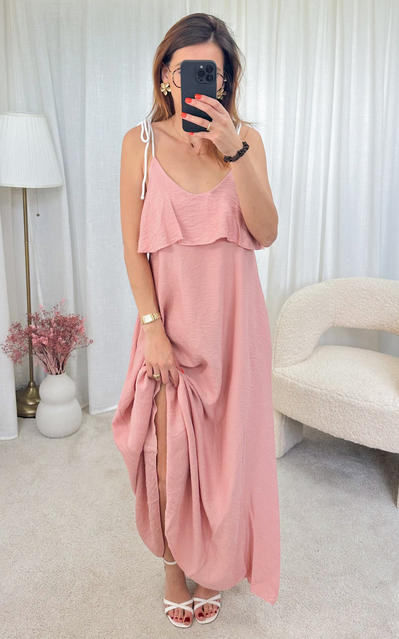 Robe longue fluide rose LILIANE 🇮🇹