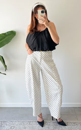 Jeans à pois LUCCA - blanc et marron