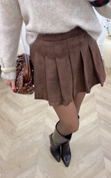 Jupe-short suédine JERRY - chocolat