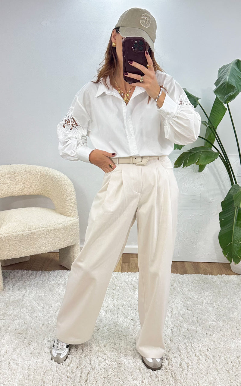 Chemise dentelle ELYNE - blanc