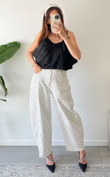 Jeans à pois LUCCA - blanc et marron