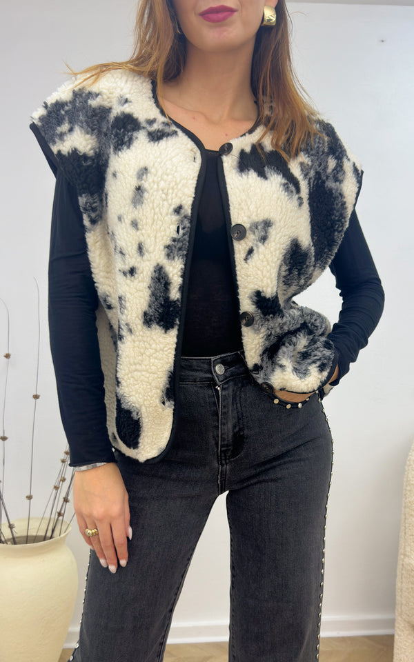 Gilet tacheté IVANVA - noir et blanc 🇮🇹