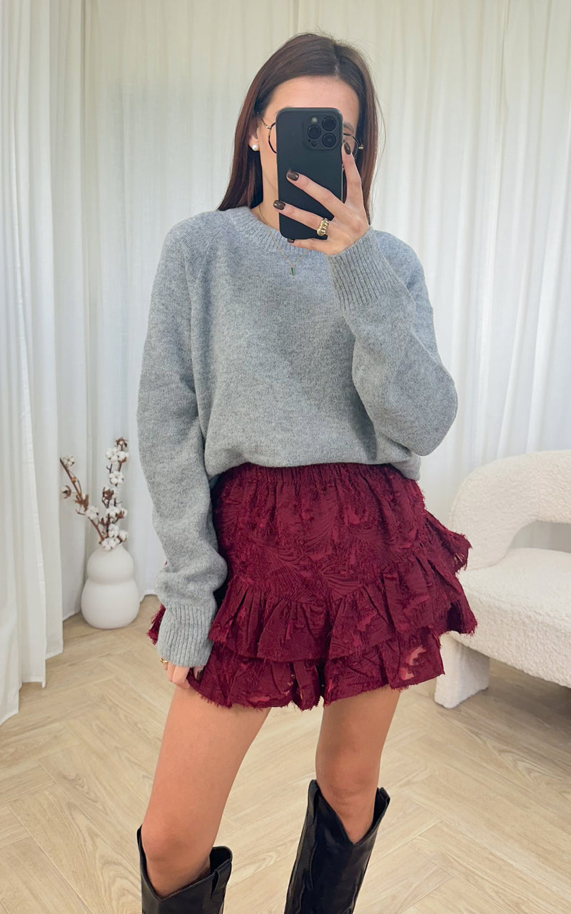 Jupe short LISE - bordeaux