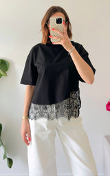 T-shirt dentelle LAS PALMAS - noir