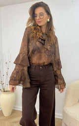 Blouse serpent AMBRINE - marron 🇮🇹