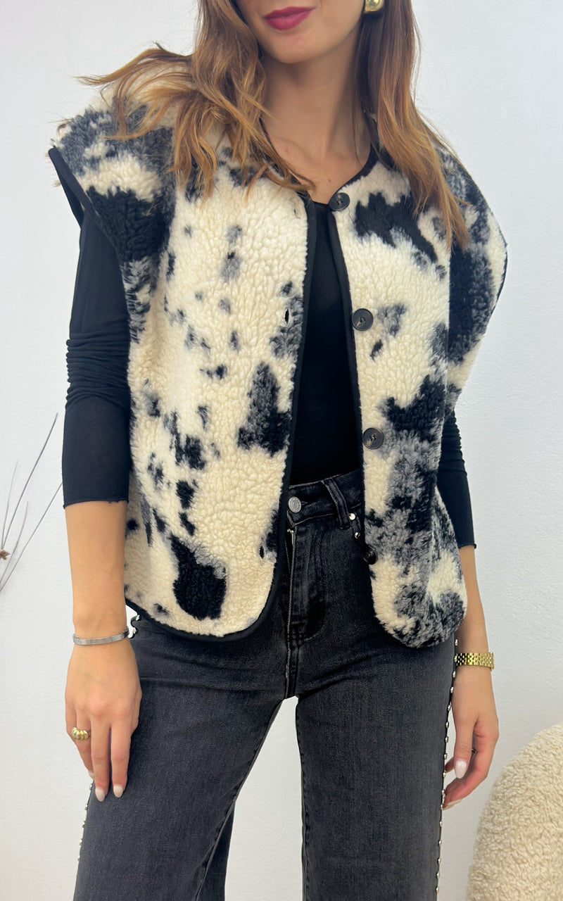 Gilet tacheté IVANVA - noir et blanc 🇮🇹