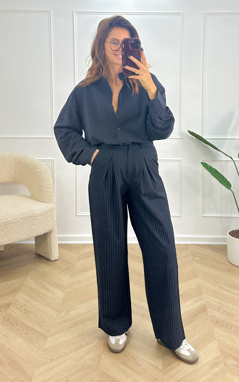 Pantalon rayé ORSO - bleu