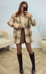 Blazer carreaux CARRA - beige 🇮🇹