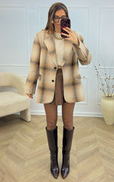 Blazer carreaux CARRA - beige 🇮🇹