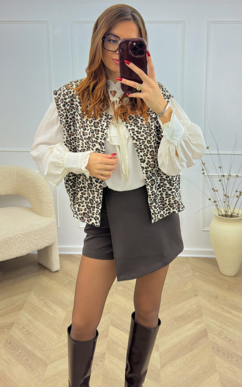 Gilet LAURELINE - léopard 🇮🇹