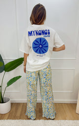 T-shirt MYKONOS - blanc et bleu 🇮🇹