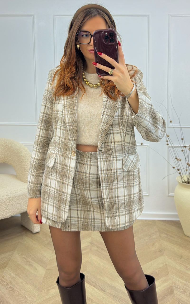 Blazer carreaux NEYSSIA - beige