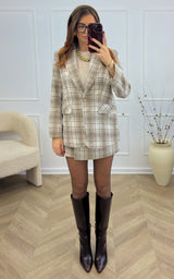 Blazer carreaux NEYSSIA - beige