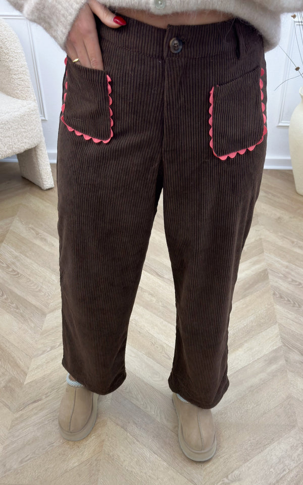 Pantalon velours ALPHA - chocolat