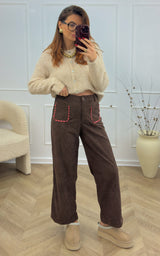 Pantalon velours ALPHA - chocolat