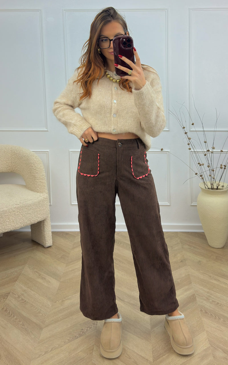 Pantalon velours ALPHA - chocolat