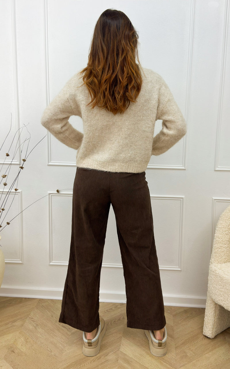 Pantalon velours ALPHA - chocolat