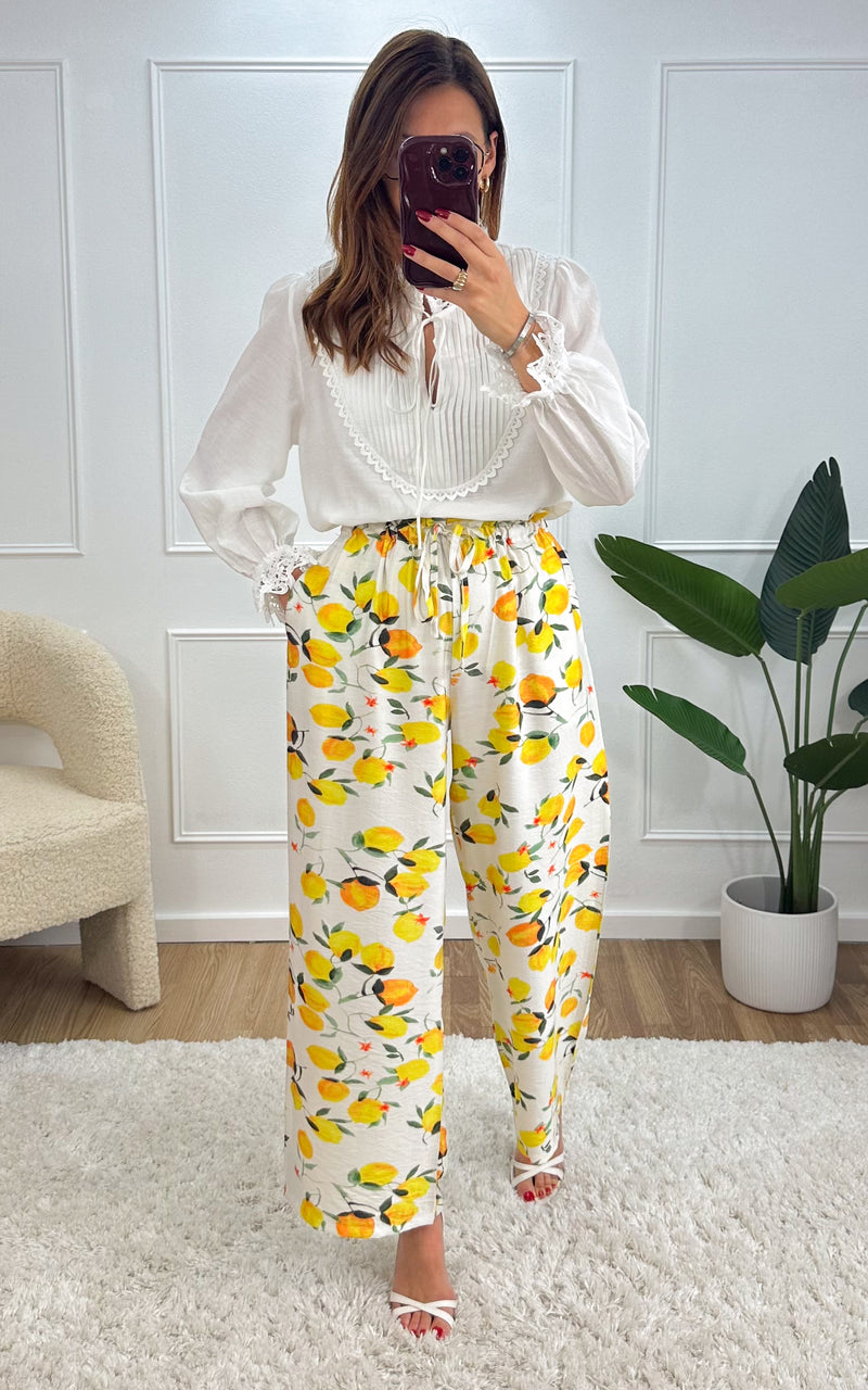 Pantalon citron CALIE - citron
