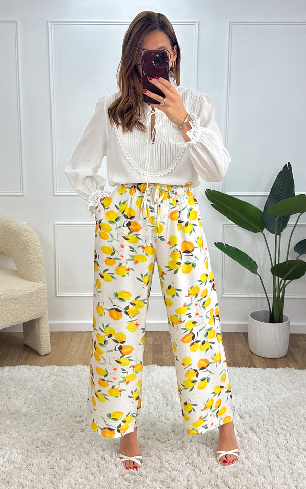 Pantalon citron CALIE - citron